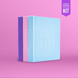 Kit Algodão Doce - 3 Álbuns p/ 24 fotos polaroid